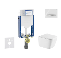 Geberit Kombifix - Set předstěnové instalace, klozetu Arkas I a sedátka softclose, tlačítko Sigma50, chrom/alpská bílá SANI15CA3