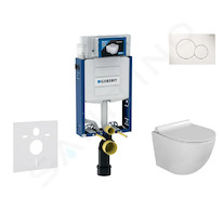 Geberit Kombifix - Set předstěnové instalace, klozetu Gaia a sedátka softclose, tlačítko Sigma01, alpská bílá SANI15CA3107