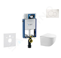 Geberit Kombifix - Set předstěnové instalace, klozetu Gaia a sedátka softclose, tlačítko Sigma01, alpská bílá SANI15CA3113