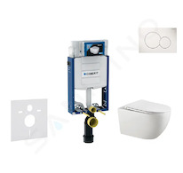 Geberit Kombifix - Set předstěnové instalace, klozetu Gaia a sedátka softclose, tlačítko Sigma01, alpská bílá SANI15CA3116
