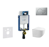 Geberit Kombifix - Set předstěnové instalace, klozetu Gaia a sedátka softclose, tlačítko Sigma01, lakovaný matný chrom SANI15CA1