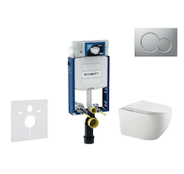 Geberit Kombifix - Set předstěnové instalace, klozetu Gaia a sedátka softclose, tlačítko Sigma01, lakovaný matný chrom SANI15CA1