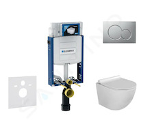 Geberit Kombifix - Set předstěnové instalace, klozetu Gaia a sedátka softclose, tlačítko Sigma01, lakovaný matný chrom SANI15CA1