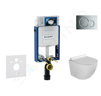 Geberit Kombifix - Set předstěnové instalace, klozetu Gaia a sedátka softclose, tlačítko Sigma01, lesklý chrom SANI15CA1110