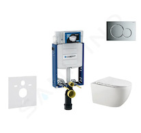 Geberit Kombifix - Set předstěnové instalace, klozetu Gaia a sedátka softclose, tlačítko Sigma01, lesklý chrom SANI15CA1122