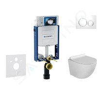 Geberit Kombifix - Set předstěnové instalace, klozetu Gaia a sedátka softclose, tlačítko Sigma20, bílá/chrom SANI15CA3108