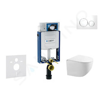 Geberit Kombifix - Set předstěnové instalace, klozetu Gaia a sedátka softclose, tlačítko Sigma20, bílá/chrom SANI15CA3114