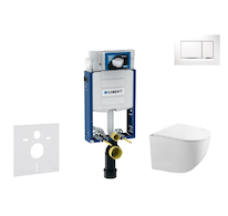 Geberit Kombifix - Set předstěnové instalace, klozetu Gaia a sedátka softclose, tlačítko Sigma20, bílá/chrom SANI15CA3115