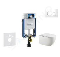 Geberit Kombifix - Set předstěnové instalace, klozetu Gaia a sedátka softclose, tlačítko Sigma20, bílá/chrom SANI15CA3117