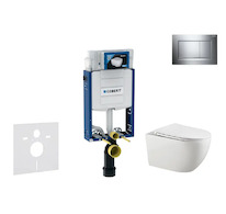 Geberit Kombifix - Set předstěnové instalace, klozetu Gaia a sedátka softclose, tlačítko Sigma20, chrom/chrom mat SANI15CA1123