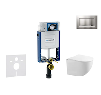 Geberit Kombifix - Set předstěnové instalace, klozetu Gaia a sedátka softclose, tlačítko Sigma20, chrom mat/chrom SANI15CA1120