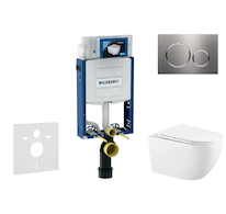 Geberit Kombifix - Set předstěnové instalace, klozetu Gaia a sedátka softclose, tlačítko Sigma20, nerez SANI15CA6102