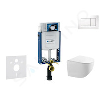 Geberit Kombifix - Set předstěnové instalace, klozetu Gaia a sedátka softclose, tlačítko Sigma30, bílá/chrom SANI15CA3115