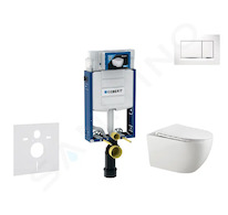 Geberit Kombifix - Set předstěnové instalace, klozetu Gaia a sedátka softclose, tlačítko Sigma30, bílá/chrom SANI15CA3118