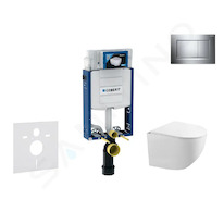 Geberit Kombifix - Set předstěnové instalace, klozetu Gaia a sedátka softclose, tlačítko Sigma30, chrom/chrom mat SANI15CA1119