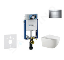 Geberit Kombifix - Set předstěnové instalace, klozetu Gaia a sedátka softclose, tlačítko Sigma30, chrom/chrom mat SANI15CA1123
