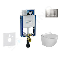 Geberit Kombifix - Set předstěnové instalace, klozetu Gaia a sedátka softclose, tlačítko Sigma30, chrom mat/chrom SANI15CA1112