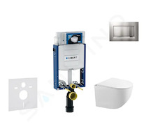 Geberit Kombifix - Set předstěnové instalace, klozetu Gaia a sedátka softclose, tlačítko Sigma30, chrom mat/chrom SANI15CA1120