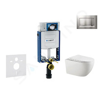 Geberit Kombifix - Set předstěnové instalace, klozetu Gaia a sedátka softclose, tlačítko Sigma30, chrom mat/chrom SANI15CA1124