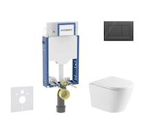 Geberit Kombifix - Set předstěnové instalace, klozetu Nefia a sedátka softclose, tlačítko Sigma20, černá lesk/černá mat SANI15CA