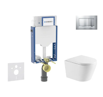Geberit Kombifix - Set předstěnové instalace, klozetu Nefia a sedátka softclose, tlačítko Sigma20, lakovaný chrom mat/chrom SANI