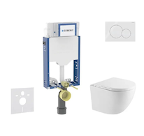 Geberit Kombifix - Set předstěnové instalace, klozetu Oudee a sedátka softclose, tlačítko Sigma01, alpská bílá SANI15CA3140