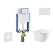 Geberit Kombifix - Set předstěnové instalace, klozetu Oudee a sedátka softclose, tlačítko Sigma01, alpská bílá SANI15CA3158