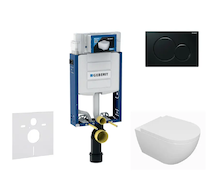 Geberit Kombifix - Set předstěnové instalace, klozetu Oudee a sedátka softclose, tlačítko Sigma01, černá SANI15CA5107