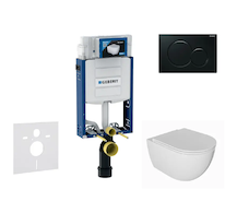 Geberit Kombifix - Set předstěnové instalace, klozetu Oudee a sedátka softclose, tlačítko Sigma01, černá SANI15CA5113