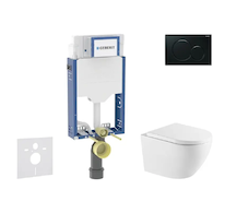 Geberit Kombifix - Set předstěnové instalace, klozetu Oudee a sedátka softclose, tlačítko Sigma01, černá SANI15CA5160