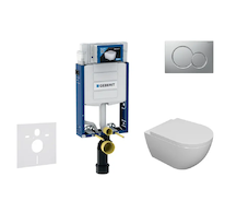 Geberit Kombifix - Set předstěnové instalace, klozetu Oudee a sedátka softclose, tlačítko Sigma01, lakovaný matný chrom SANI15CA
