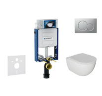 Geberit Kombifix - Set předstěnové instalace, klozetu Oudee a sedátka softclose, tlačítko Sigma01, lakovaný matný chrom SANI15CA