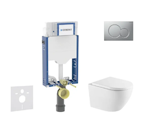 Geberit Kombifix - Set předstěnové instalace, klozetu Oudee a sedátka softclose, tlačítko Sigma01, lakovaný matný chrom SANI15CA