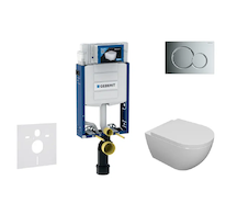 Geberit Kombifix - Set předstěnové instalace, klozetu Oudee a sedátka softclose, tlačítko Sigma01, lesklý chrom SANI15CA1100