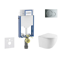 Geberit Kombifix - Set předstěnové instalace, klozetu Oudee a sedátka softclose, tlačítko Sigma01, lesklý chrom SANI15CA1138