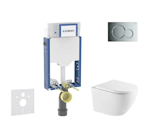 Geberit Kombifix - Set předstěnové instalace, klozetu Oudee a sedátka softclose, tlačítko Sigma01, lesklý chrom SANI15CA1144