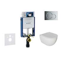 Geberit Kombifix - Set předstěnové instalace, klozetu Oudee a sedátka softclose, tlačítko Sigma01, lesklý chrom SANI15CA1114