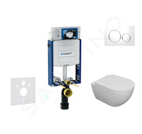 Geberit Kombifix - Set předstěnové instalace, klozetu Oudee a sedátka softclose, tlačítko Sigma20, bílá/chrom SANI15CA3101