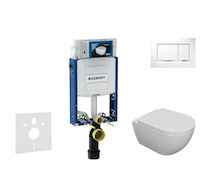 Geberit Kombifix - Set předstěnové instalace, klozetu Oudee a sedátka softclose, tlačítko Sigma20, bílá/chrom SANI15CA3102