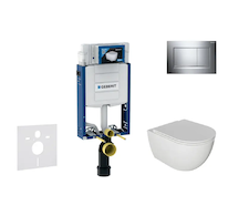 Geberit Kombifix - Set předstěnové instalace, klozetu Oudee a sedátka softclose, tlačítko Sigma20, chrom SANI15CA1115