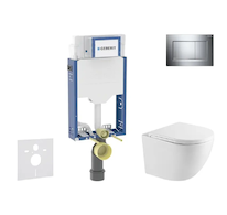 Geberit Kombifix - Set předstěnové instalace, klozetu Oudee a sedátka softclose, tlačítko Sigma20, chrom SANI15CA1139