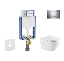 Geberit Kombifix - Set předstěnové instalace, klozetu Oudee a sedátka softclose, tlačítko Sigma20, chrom SANI15CA1145