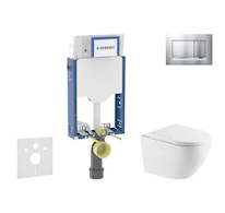Geberit Kombifix - Set předstěnové instalace, klozetu Oudee a sedátka softclose, tlačítko Sigma20, lakovaný chrom mat/chrom SANI