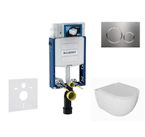 Geberit Kombifix - Set předstěnové instalace, klozetu Oudee a sedátka softclose, tlačítko Sigma20, nerez SANI15CA6101
