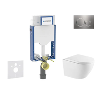 Geberit Kombifix - Set předstěnové instalace, klozetu Oudee a sedátka softclose, tlačítko Sigma20, nerez SANI15CA6111