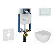 Geberit Kombifix - Set předstěnové instalace, klozetu Oudee a sedátka softclose, tlačítko Sigma30, bílá/bílá mat SANI15CA3124