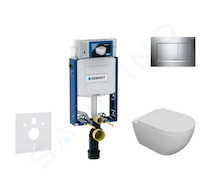 Geberit Kombifix - Set předstěnové instalace, klozetu Oudee a sedátka softclose, tlačítko Sigma30, chrom SANI15CA1101