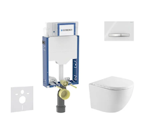 Geberit Kombifix - Set předstěnové instalace, klozetu Oudee a sedátka softclose, tlačítko Sigma50, chrom/alpská bílá SANI15CA314