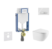 Geberit Kombifix - Set předstěnové instalace, klozetu Oudee a sedátka softclose, tlačítko Sigma50, chrom/alpská bílá SANI15CA315