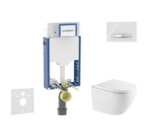 Geberit Kombifix - Set předstěnové instalace, klozetu Oudee a sedátka softclose, tlačítko Sigma50, chrom/alpská bílá SANI15CA316